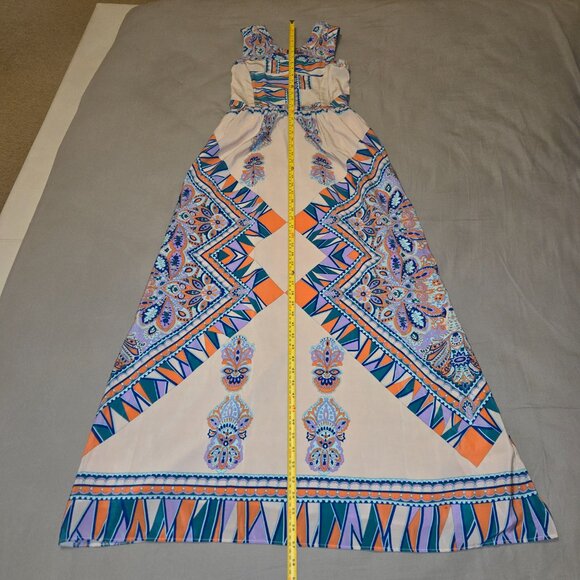 Lovers + Friends Kitty Cat Maxi Dress & and Criss Cross Straps Strappy Backless - Picture 7 of 10